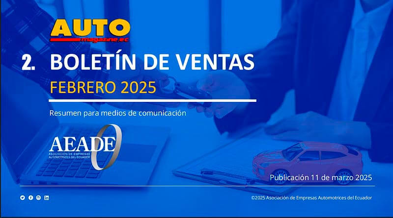 Ventas de vehículos en Ecuador a febrero de 2025, según la Aeade (2)